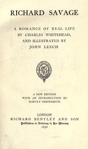 Cover of: Richard Savage by Charles Whitehead, Charles Whitehead