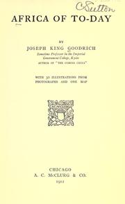 Cover of: Africa of to-day by Goodrich, Joseph King
