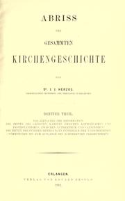 Cover of: Abriss der gesammten Kirchengeschichte by Johann Jakob Herzog
