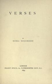 Cover of: Verses by Dora Sigerson Shorter