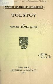 Cover of: Tolstoy. by George Rapall Noyes, George Rapall Noyes