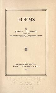 Cover of: Poems by John L. Stoddard, John L. Stoddard