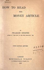 Cover of: How to read the money article. by Duguid, Charles, Duguid, Charles