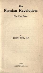 Cover of: The Russian revolution: the first year : pamphlet no. 26a