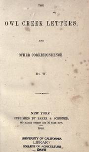 Cover of: The Owl Creek letters by William Cowper Prime, William Cowper Prime