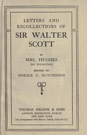 Cover of: Letters and recollections of Sir Walter Scott