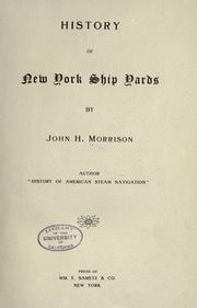 History of New York ship yards by Morrison, John H.