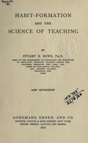 Cover of: Habit-formation and the science of teaching.