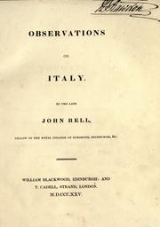 Observations on Italy by Bell, John