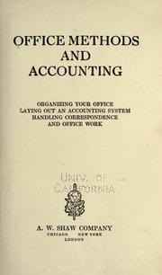 Front cover of Office methods and accounting by Unknown