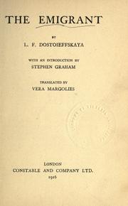 Cover of: T he emigrant by L. F. Dostoevskaya