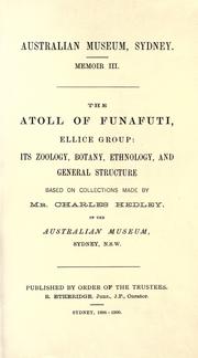Cover of: The atoll of Funafuti, Ellice group by Australian Museum