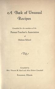 Cover of: A book of unusual recipes