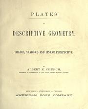 Cover of: Plates to descriptive geometry by Church, Albert E.