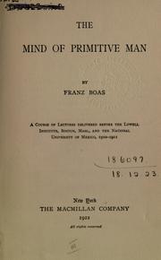 Cover of: The mind of primitive man. by Franz Boas