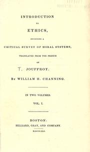 Cover of Introduction to ethics by Théodore Simon Jouffroy