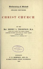 Cover of: Christ Church by Henry Lewis Thompson