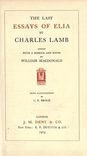Cover of: The last essays of Elia by Charles Lamb
