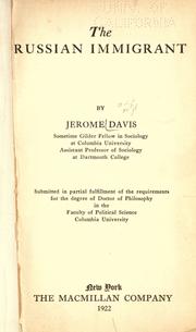 Cover of: The Russian immigrant by Jerome Davis, Jerome Davis