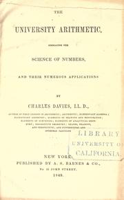 Cover of: The university arithmetic by Charles Davies