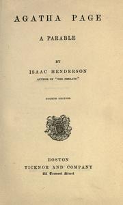 Cover of: Agatha Page by Isaac Henderson
