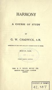 Cover of: Harmony: a course of study