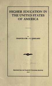 Cover of: Higher education in the United States of America. | James H. Kirkland