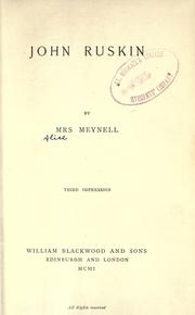 Cover of: John Ruskin by Alice Meynell, Alice Meynell