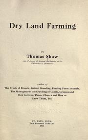 Cover of: Dry land farming