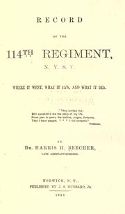 Cover of: Record of the 114th Regiment, N.Y.S.V. by Harris H. Beecher