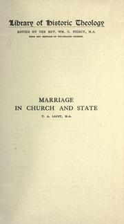 Marriage in church and state by T. A. Lacey