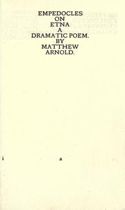 Cover of: Empedocles on Etna by Matthew Arnold
