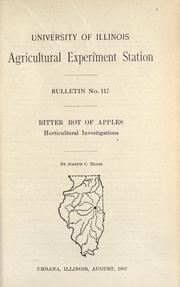 Cover of: Bitter rot of apples: horticultural investigations