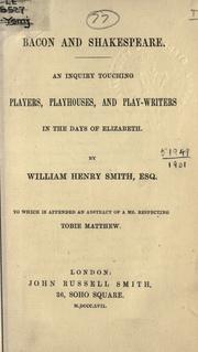 Cover of: Bacon and Shakespeare by William Henry Smith