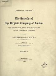 Cover of: The records of the Virginia Company of London