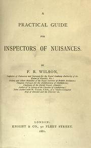 Cover of: A practical guide for inspectors of nuisances