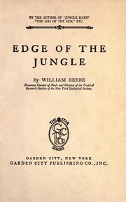 Cover of: Edge of the jungle by William Beebe