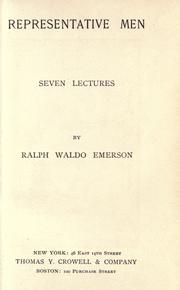 Cover of: Representative men. by Ralph Waldo Emerson