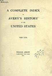 Cover of: A history of the United States and its people from their earliest records to the present time.  Complete index to Vol. 1-7.