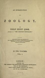 Cover of: An introduction to zoology. by Philip Henry Gosse