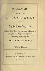 Cover of: Table talk by John Selden