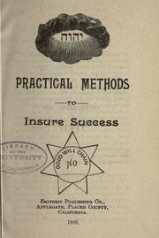 Cover of: Practical methods to insure success ...