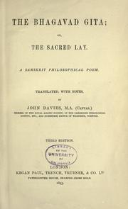 Cover of: The Bhagavad Gita, or, The sacred lay: a Sanskrit philosophical poem