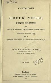 Cover of: A catalogue of Greek verbs by James S. S. Baird