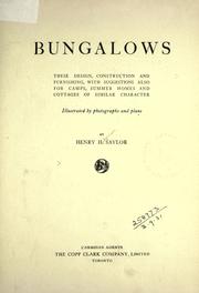 Cover of: Bungalows by Henry Hodgman Saylor