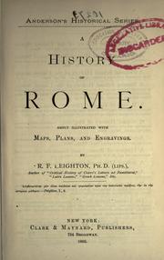 Cover of: history of Rome