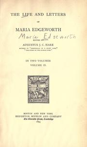 Cover of: The life and letters of Maria Edgeworth by Maria Edgeworth