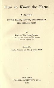 How to know the ferns by Frances Theodora Parsons