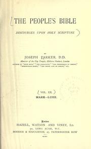 Cover of: Mark - Luke. by Parker, Joseph