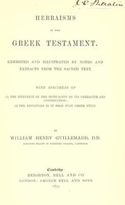 Cover of: Hebraisms in the Greek Testament